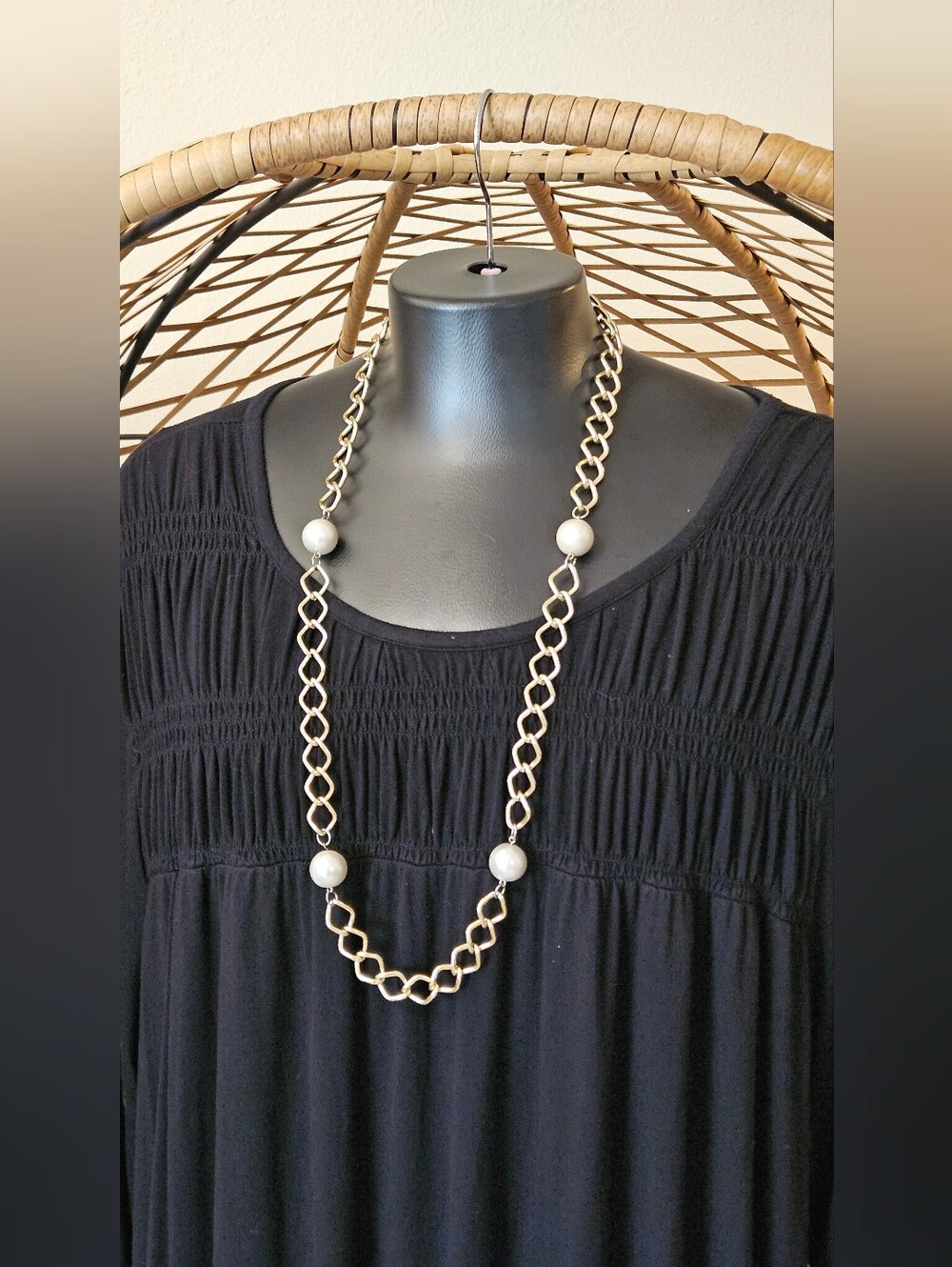 Gold Tone And Pearls